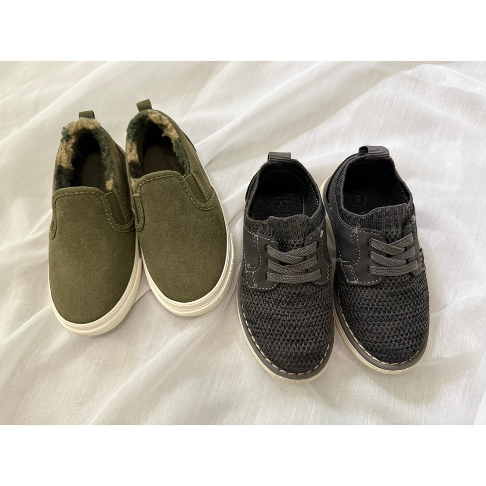Lot Of 2 Pairs Toddler Size 7 And 8 Boy Shoes Sneakers Old Navy Cat Jack Sherpa